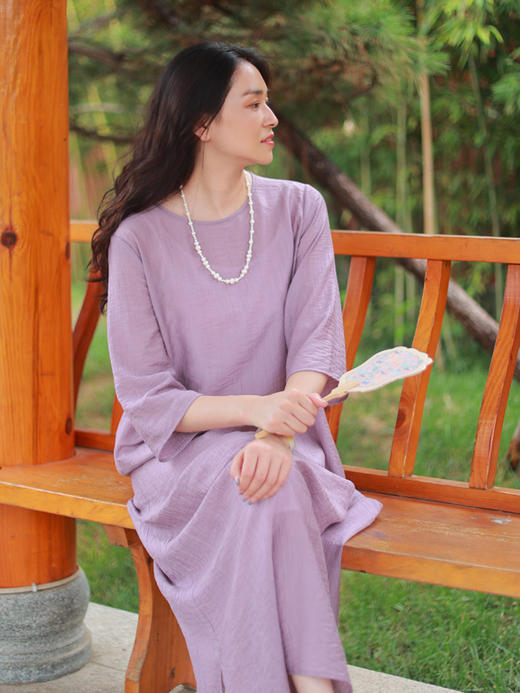 【抖音专属】紫府·新中式连衣裙（25807035-紫府） 商品图2