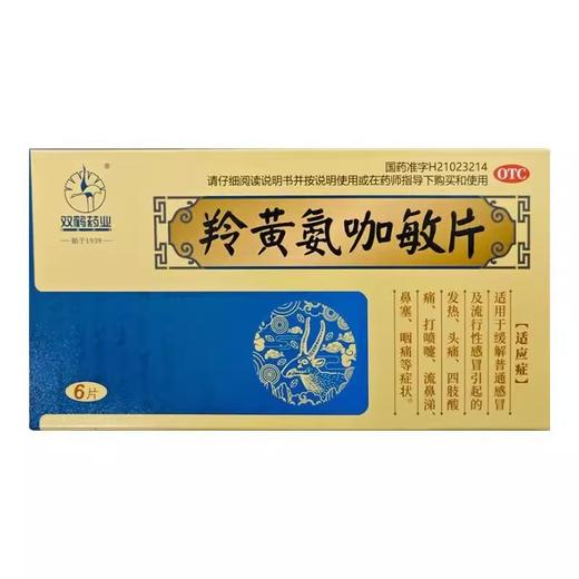双鹤药业   羚黄氨咖敏片6片 商品图0