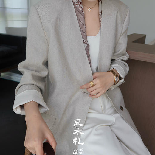 良木礼亚麻羊毛混纺西装（Q258334） 商品图1