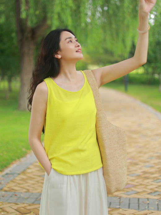 【抖音专属】黄白游·吊带（19718002黄白游） 商品图1