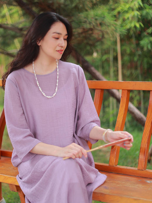 【抖音专属】紫府·新中式连衣裙（25807035-紫府） 商品图4