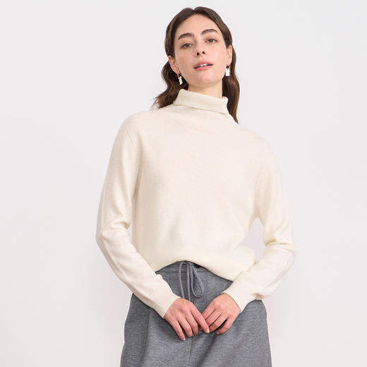 EITIE爱特爱半高领针织衫羊毛打底衫宽松保暖毛衣秋冬新款针织衫D2501901 商品图4