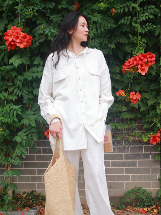 【抖音专属】彼岸·新中式衬衣（25710323-山矾-结缘款） 商品图0