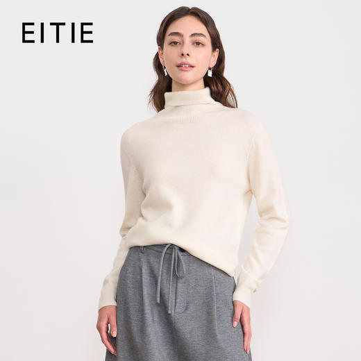 EITIE爱特爱半高领针织衫羊毛打底衫宽松保暖毛衣秋冬新款针织衫D2501901 商品图1
