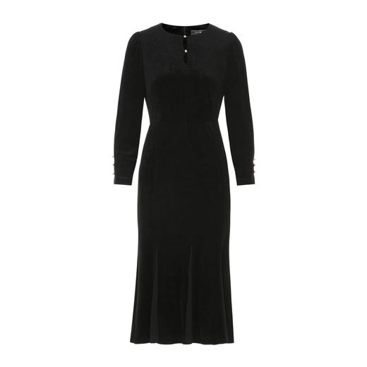 EITIE爱特爱优雅气质收腰拼接修身丝绒鱼尾连衣裙秋新款7907637 商品图5