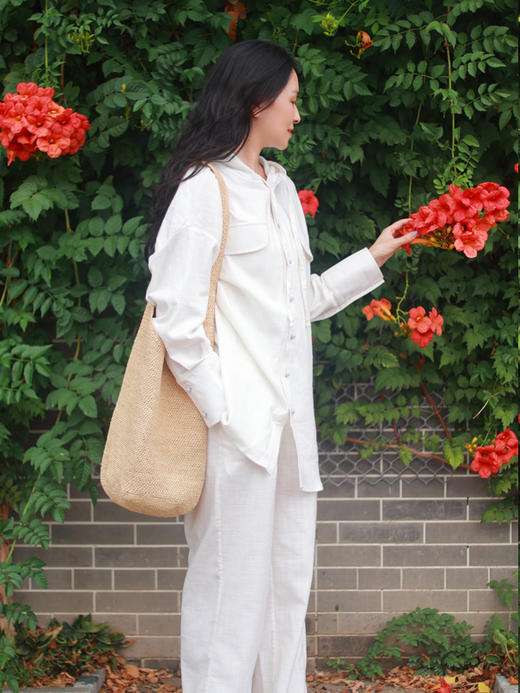 【抖音专属】彼岸·新中式衬衣（25710323-山矾-结缘款） 商品图3