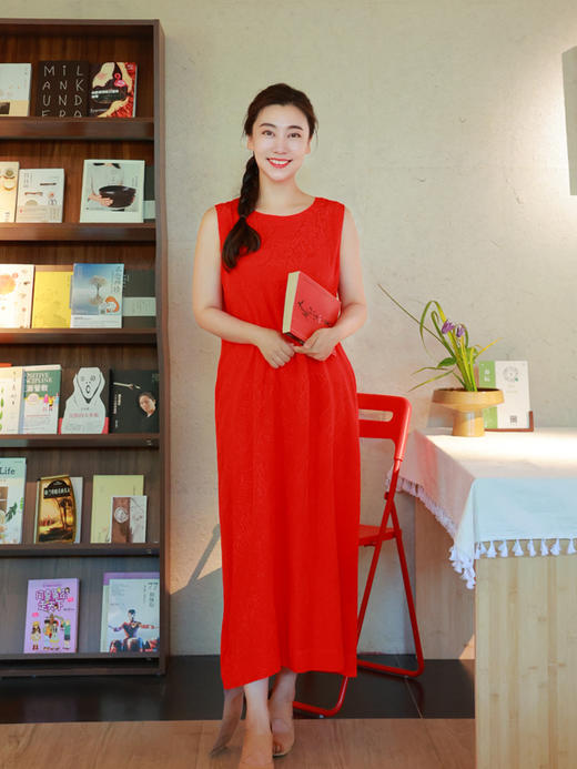 【抖音专属】蕉红·无袖连衣裙（23718075-蕉红-结缘款） 商品图0