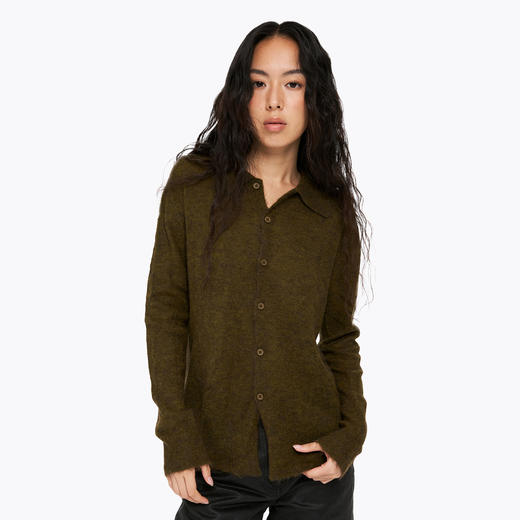 oneup羊驼毛翻领宽松毛衣开衫(男女同款) 商品图6