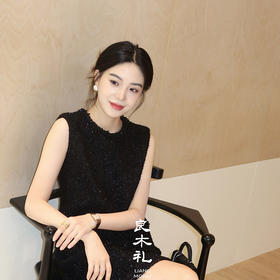 【现货】良木礼羊毛镶珠连衣裙（Q7412）