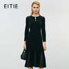 EITIE爱特爱优雅气质收腰拼接修身丝绒鱼尾连衣裙秋新款7907637 商品缩略图0