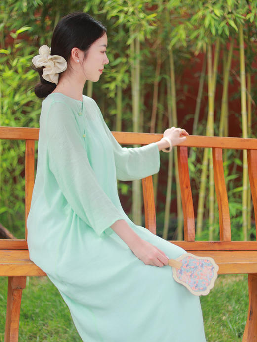 【抖音专属】沧浪·新中式连衣裙（25807042-沧浪） 商品图2