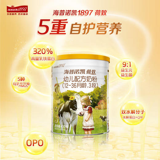 海普诺凯1897荷致A2蛋白奶源版婴儿配方奶粉3段400g 商品图1