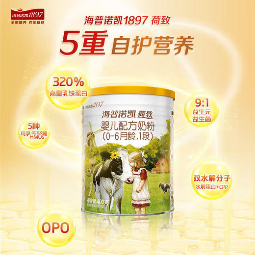 海普诺凯1897荷致A2蛋白奶源版婴儿配方奶粉1段400g 商品图1