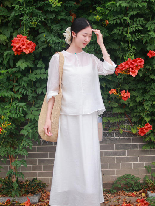 【抖音专属】山野花渡·新中式上衣（24810192-山矾） 商品图0