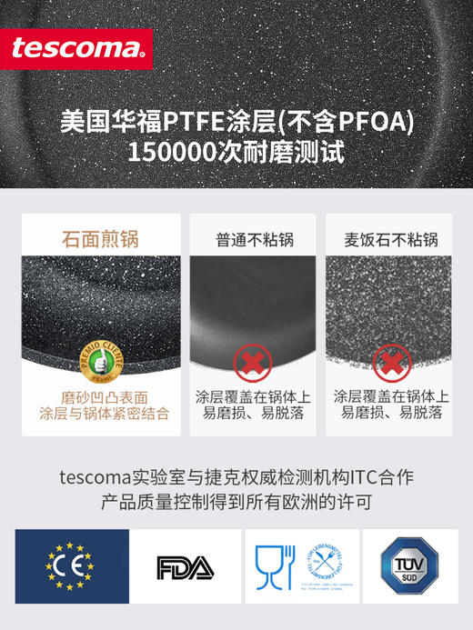 捷克进口/tescoma PRESIDENT系列 石面不粘炒锅30cm/32/炒锅家用可用电磁炉 商品图5