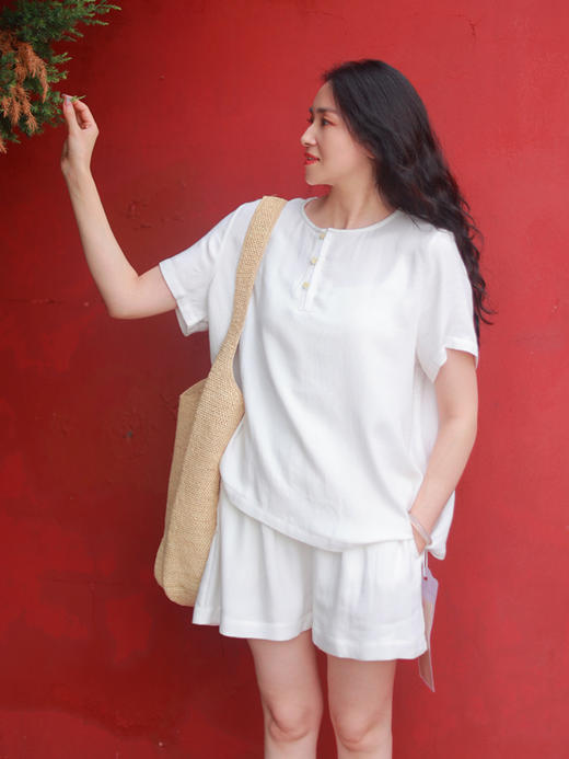 【抖音专属】旧时光·短裤（22709388-乳白） 商品图4