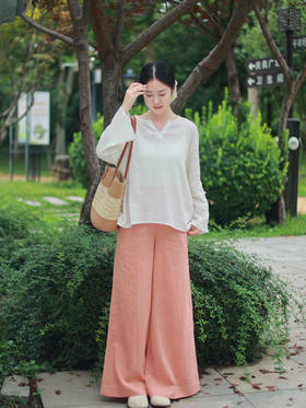 【2026东衣作】今喜·高腰阔腿裤（25709170赪霞-结缘款）