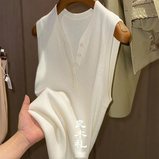 良木礼V领羊毛背心（Q258370F） 商品图5