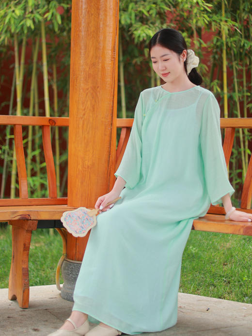 【抖音专属】沧浪·新中式连衣裙（25807042-沧浪） 商品图1