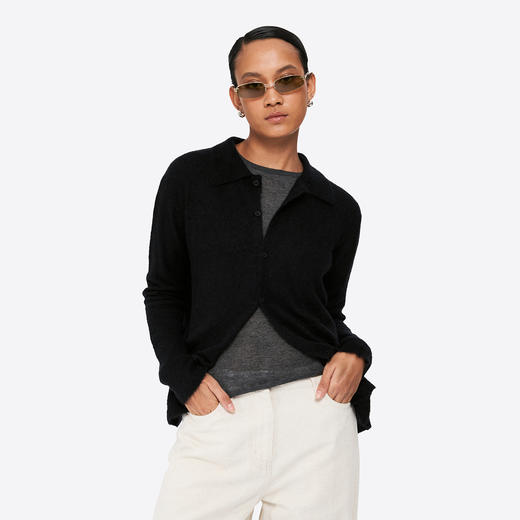 oneup羊驼毛翻领宽松毛衣开衫(男女同款) 商品图8