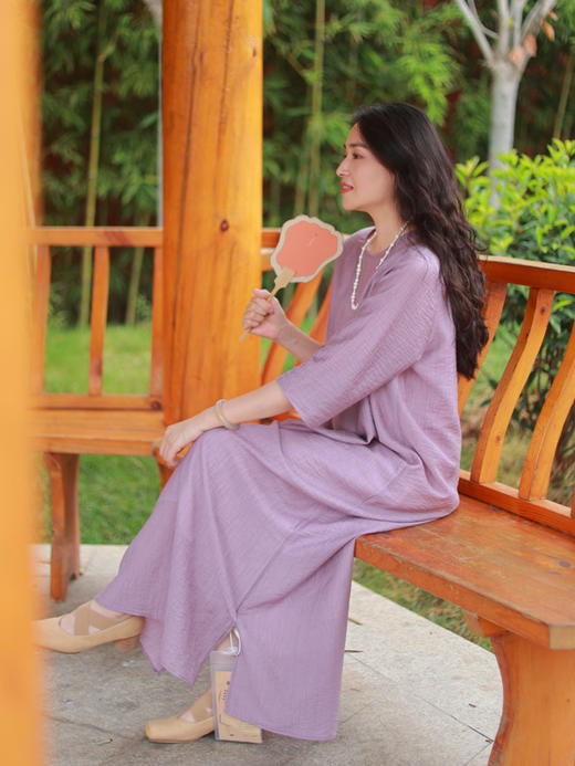 【抖音专属】紫府·新中式连衣裙（25807035-紫府） 商品图3