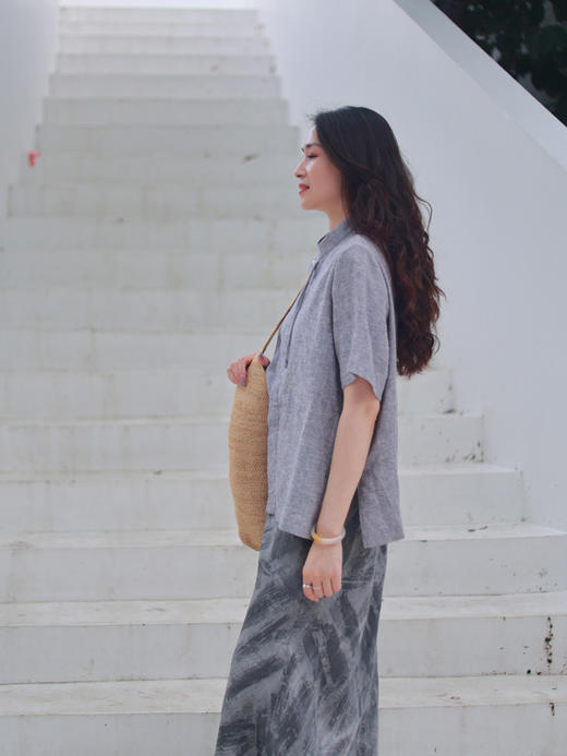 【抖音专属】无尘界·新中式衬衣（25710375-不皂） 商品图4