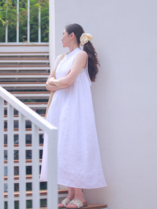 【抖音专属】玉尘·新中式连衣裙(22707339D-白雪) 商品图1