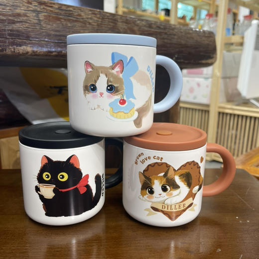 迪乐贝尔D9397猫咖马克杯300ml 商品图0