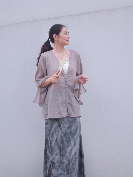 【抖音专属】赤乌·新中式上衣（25710321-珠子褐） 商品图2