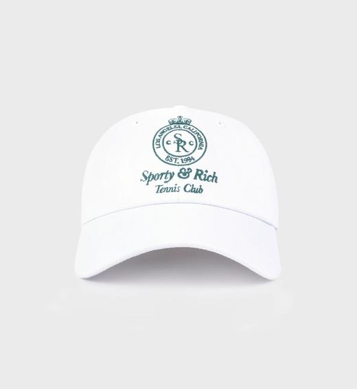 Sporty & Rich - Crown Tennis Hat - White/Alpine - 女装 - 帽子 - 白色/绿色 商品图0