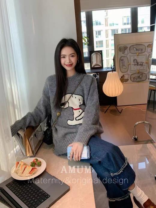 【孤品捡漏】G182慵懒风大圆领史努比针织毛衣-喜出 商品图2