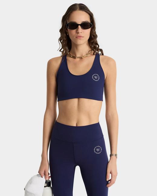 Sporty & Rich - Srhwc Sports Bra - Dark Navy/White - 女装 - 胸衣 - 深蓝色/白色 商品图4