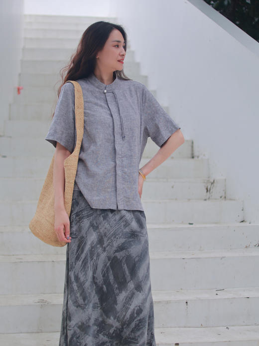 【抖音专属】无尘界·新中式衬衣（25710375-不皂） 商品图2