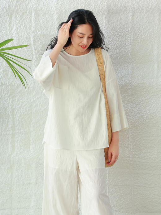 【抖音专属】新中式上衣+阔腿裤（25708391+25709392-浮世） 商品图1