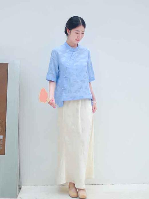 【抖音专属】苍穹·斜襟衬衫（24710753-碧落） 商品图1