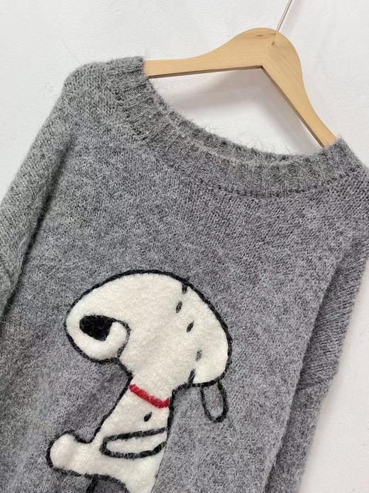 【孤品捡漏】G182慵懒风大圆领史努比针织毛衣-喜出 商品图3