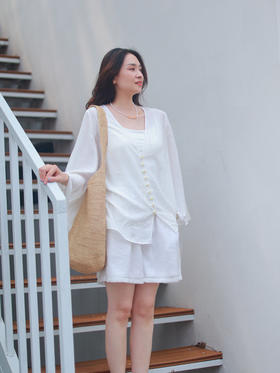 【抖音专属】本心·新中式上衣+短裤（25710321+25709400d-山矾）