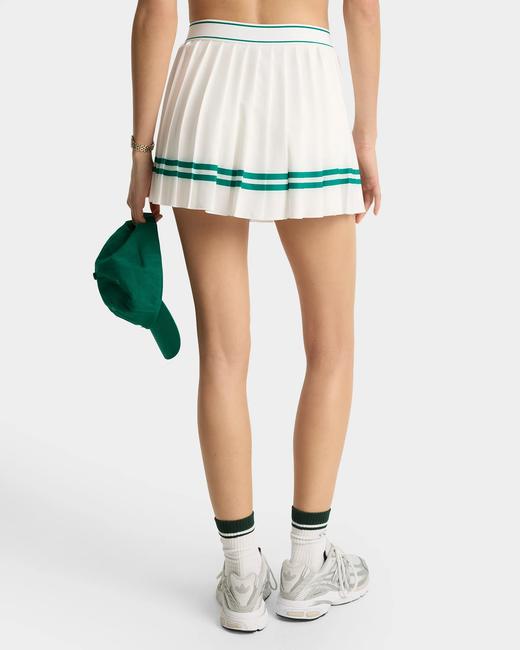 Sporty & Rich - Italic Logo Pleated Skirt - White/Alpine - 女装 - 短裙 - 白色/绿色 商品图5