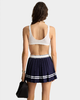 Sporty & Rich - Italic Logo Pleated Skirt - Dark Navy/White - 女装 - 短裙 - 深蓝色/白色 商品缩略图5