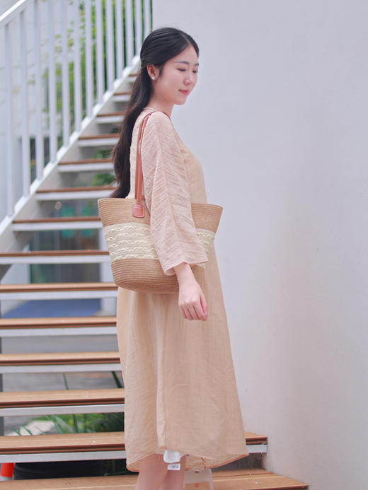 【抖音专属】木子落·新中式连衣裙(25707218-杏仁黄) 商品图2