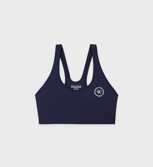 Sporty & Rich - Srhwc Sports Bra - Dark Navy/White - 女装 - 胸衣 - 深蓝色/白色 商品图0