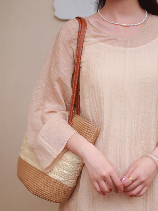 【抖音专属】木子落·新中式连衣裙(25707218-杏仁黄) 商品图4