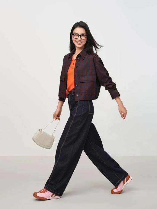 EP雅莹早秋新款女装 活性染时尚水洗宽松牛仔弯刀裤 商品图0