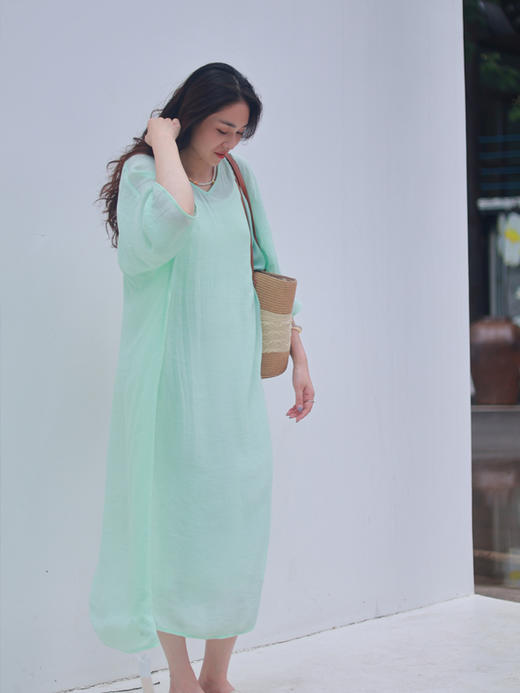 【抖音专属】忘忧·新中式连衣裙（22707492B-酂白） 商品图3