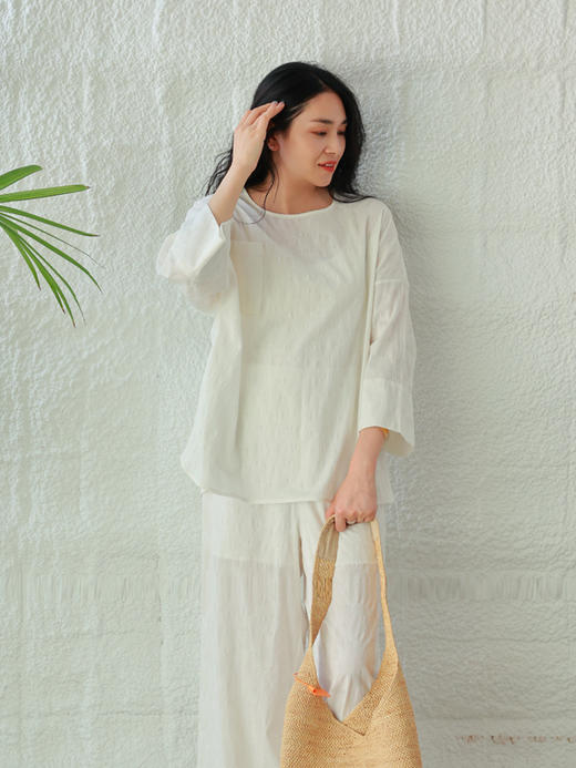 【抖音专属】新中式上衣+阔腿裤（25708391+25709392-浮世） 商品图3