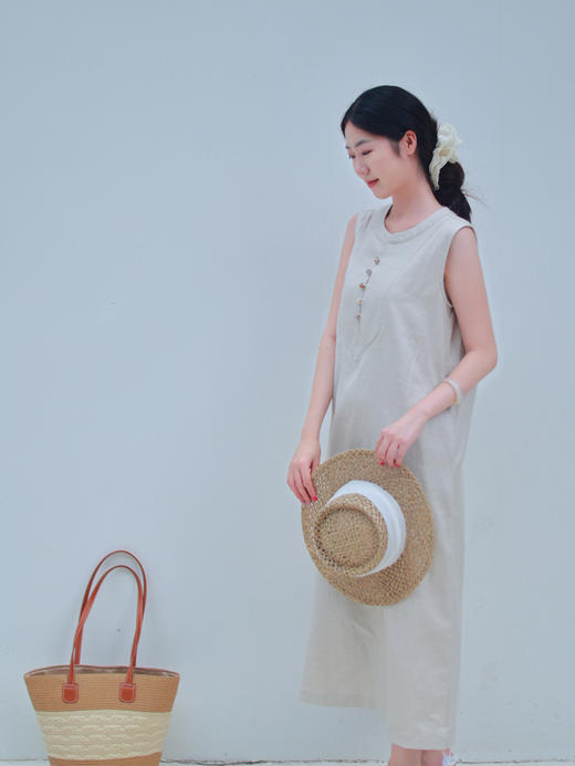 【线上专属】新中式连衣裙（25707404-蜜合） 商品图1