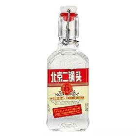 [白酒]北京二锅头红标小方瓶42度200ml【小瓶】(光瓶)