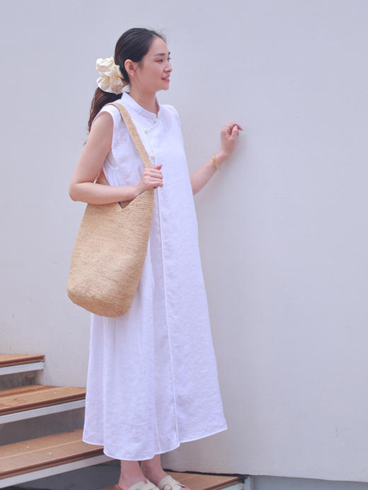 【抖音专属】玉尘·新中式连衣裙(22707339D-白雪) 商品图0