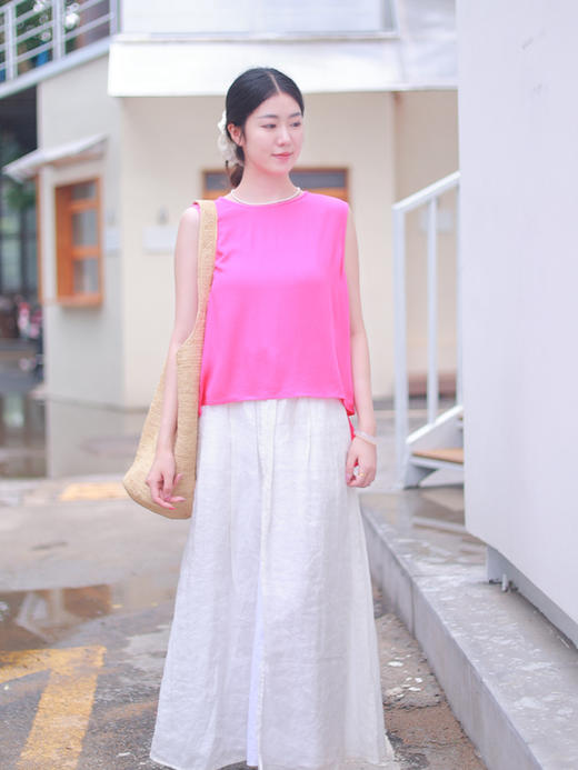 【抖音专属】牡丹时·新中式马甲（25704237-松叶牡丹红） 商品图1