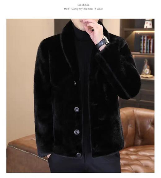 仅限11.11，不参与退 缺一粒扣，介意勿入【孤品捡漏】（双面穿）G237男款黑色环保毛秋冬外套-喜出 商品图0